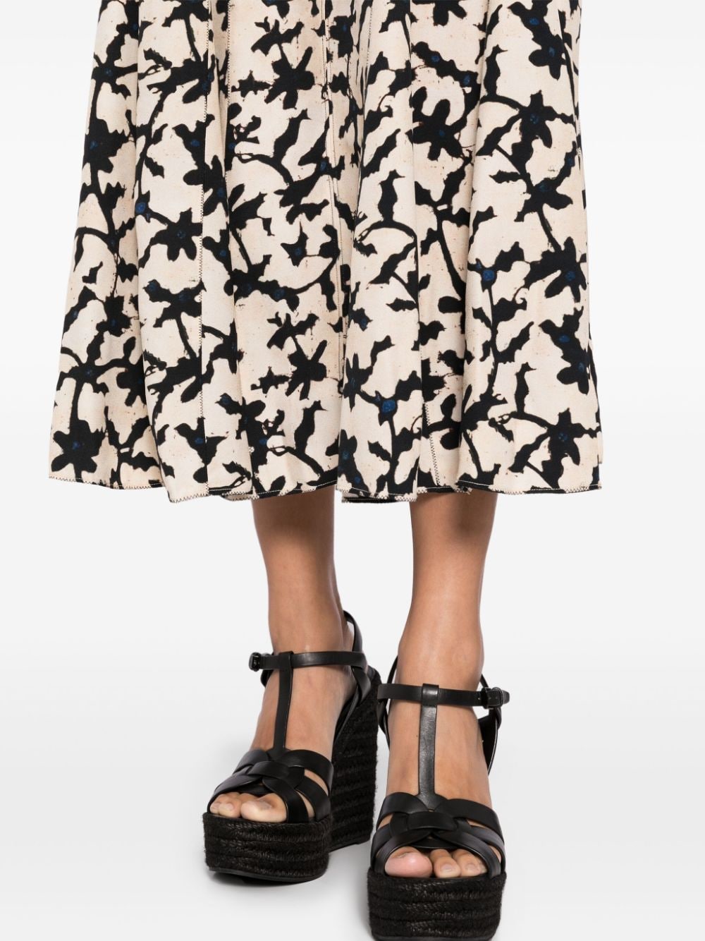 Shop Ulla Johnson Graphic-print A-line Skirt In Neutrals