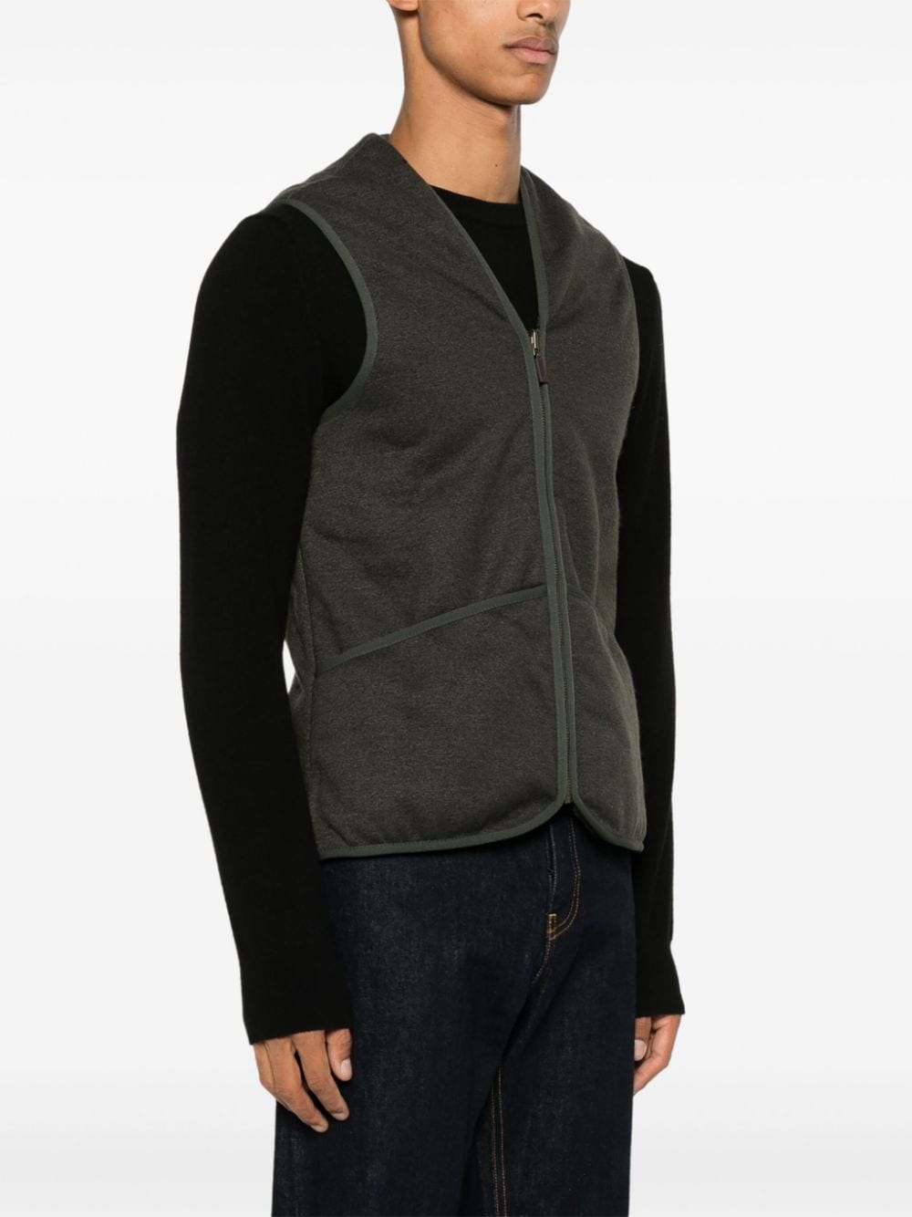 Shop Barbour V-neck Gilet In 绿色