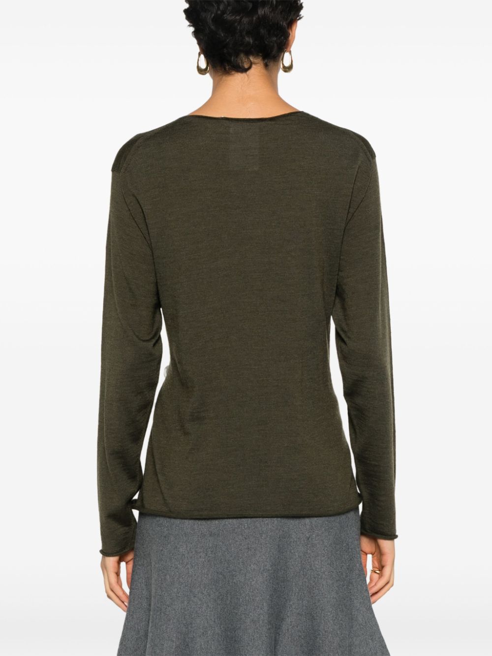 Shop Philosophy Di Lorenzo Serafini Faux-pearl Detailed Sweater In 绿色