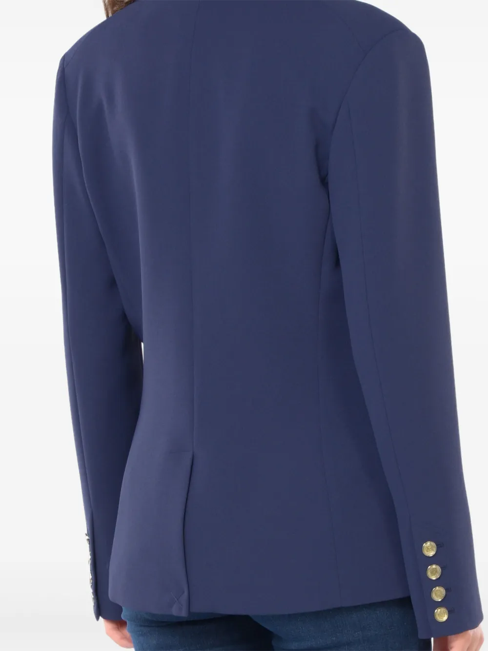 Elisabetta Franchi Logo-embroidered Blazer In Blue