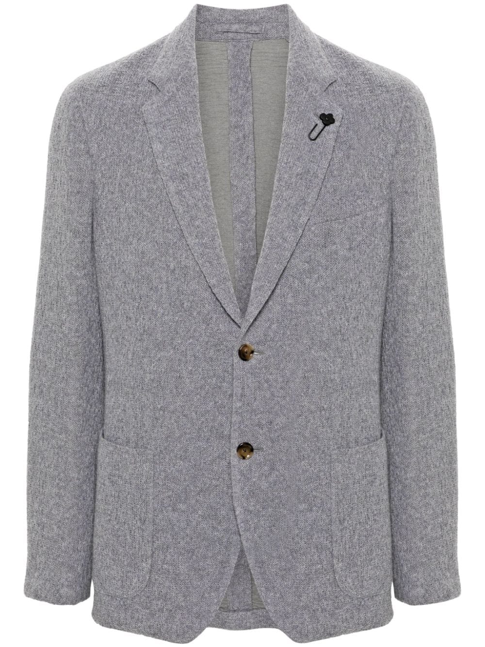 Shop Lardini Brooch-detail Blazer In Grau