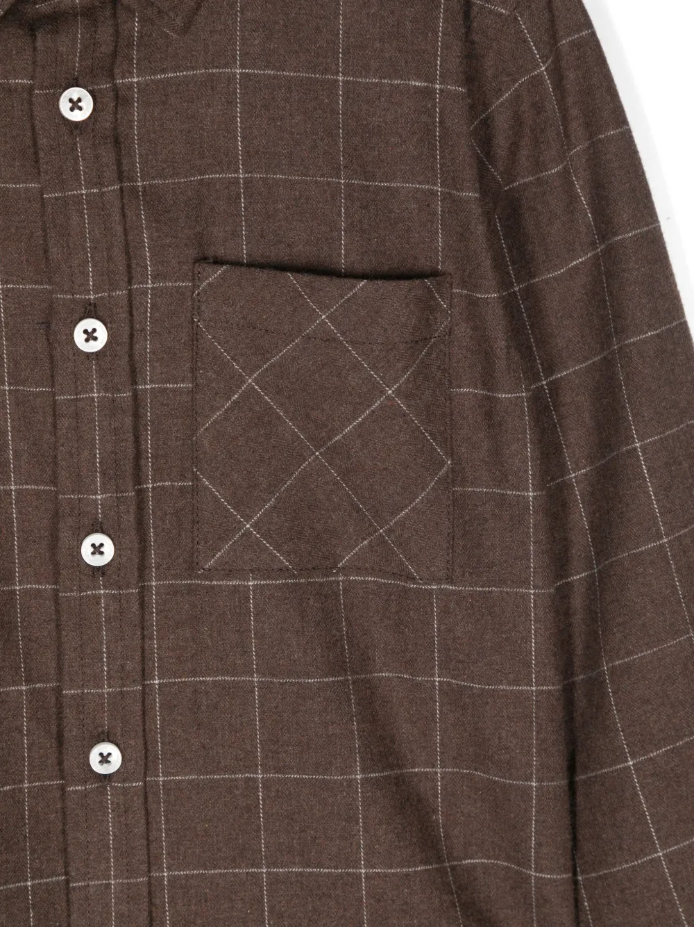 Paolo Pecora Kids Shirt met logopatch Bruin