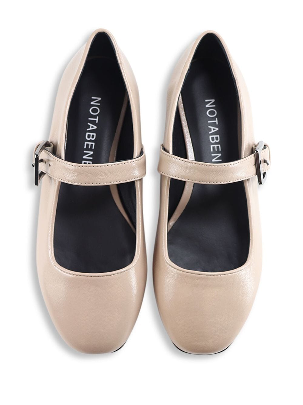 Shop Notabene Bertha Mary Jane Ballerinas In Neutrals