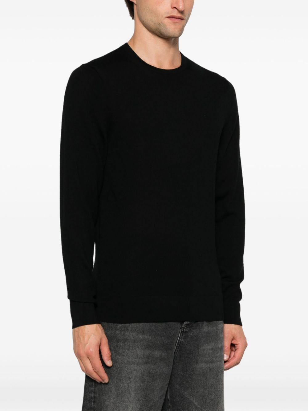 Shop Calvin Klein Wool Sweater In Black