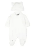 Moschino Kids logo-jacquard terry-cloth pajama set - White