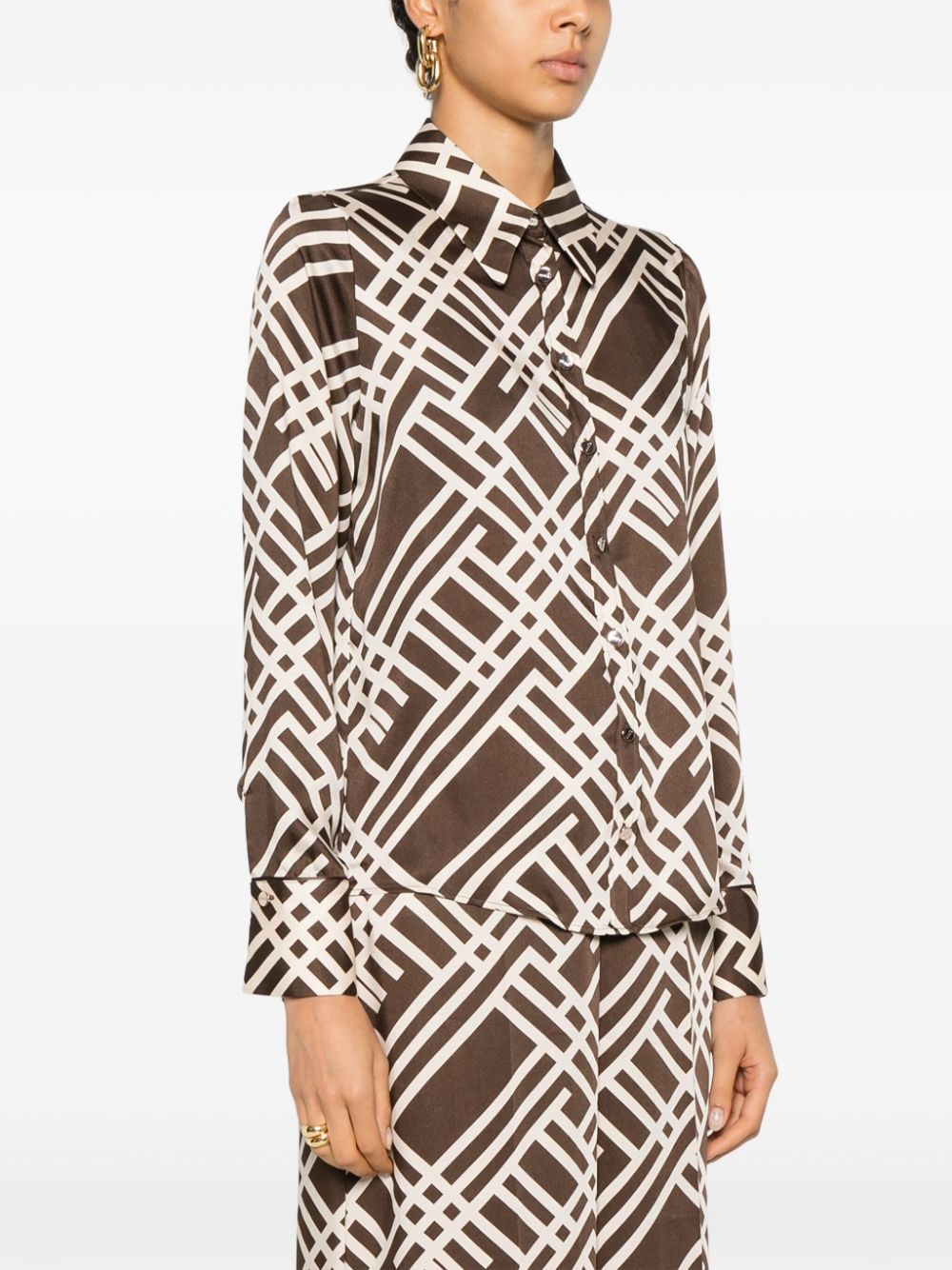 Shop Liu •jo Geometric-print Shirt In 中性色