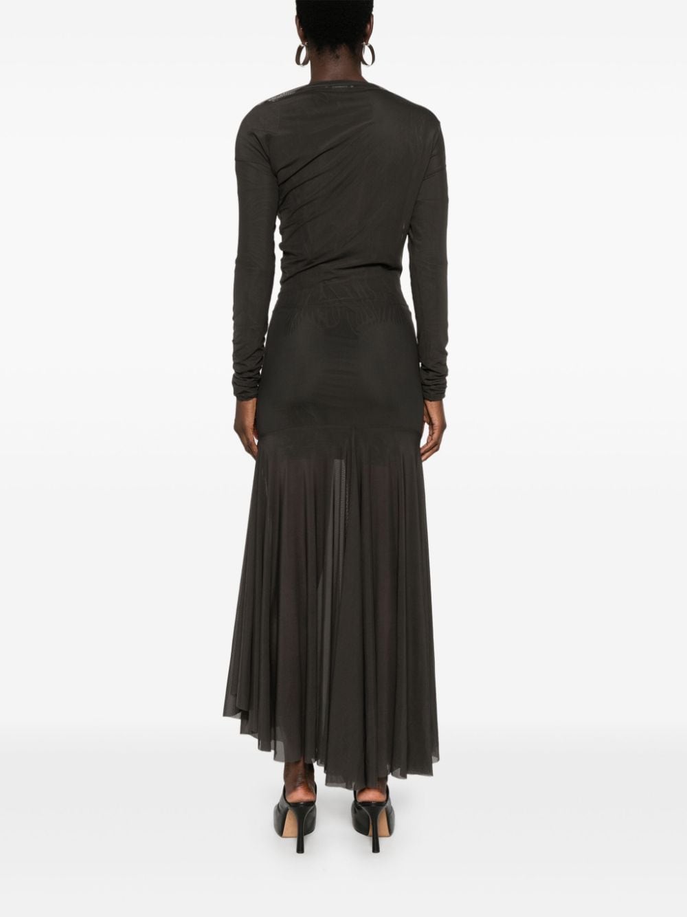 Shop Lemaire Draped Maxi Dress In Grey