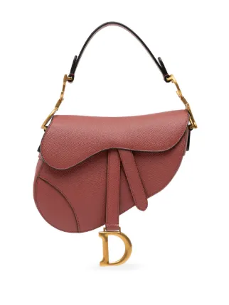 Christian Dior Pre Owned 2019 Mini Grained Calfskin Saddle Shoulder Bag Pink FARFETCH CA