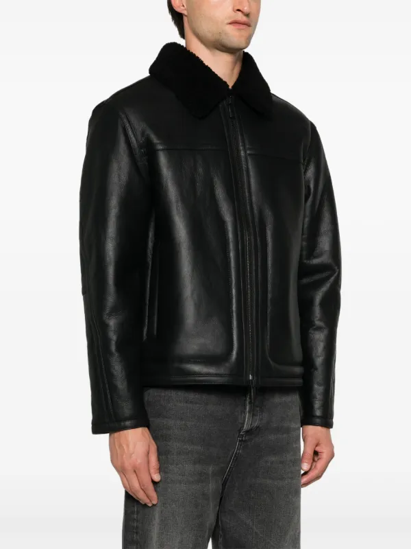 Calvin Klein Shearling Jacket Black FARFETCH