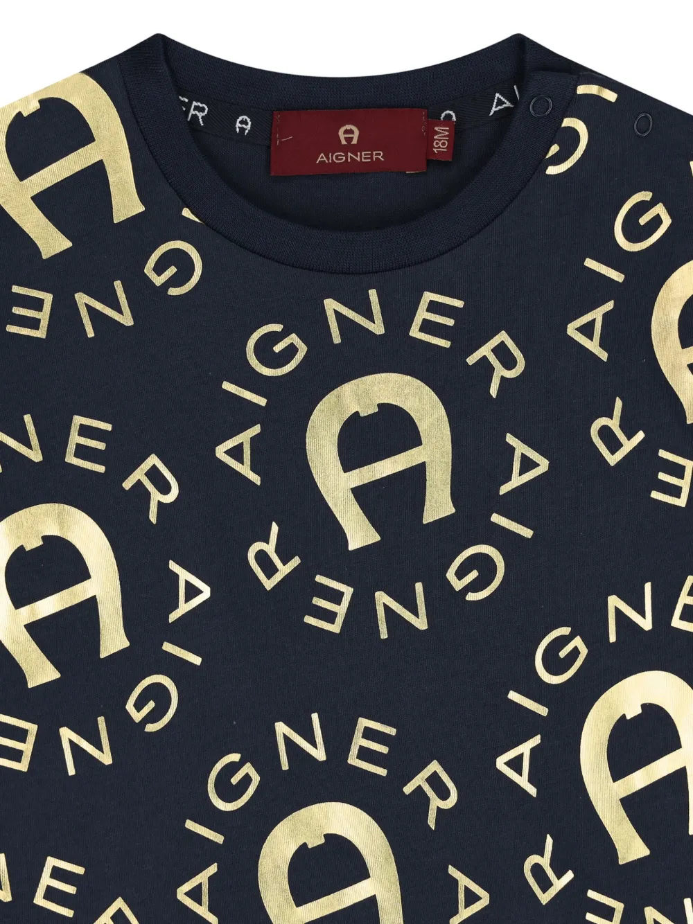 Aigner Kids T-shirt met logoprint Blauw