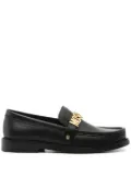 Moschino logo-lettering loafers - Black