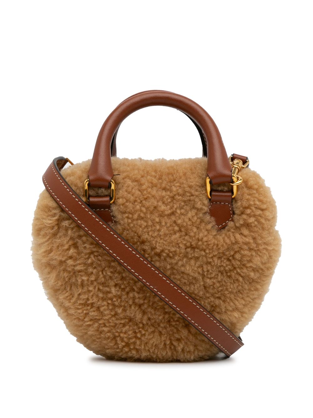 Céline Pre-Owned 2021 Shearling Heart satchel - Brown