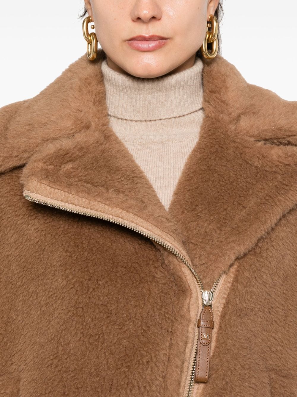 Shop Max Mara Newmanto Shearling Jacket In Brown