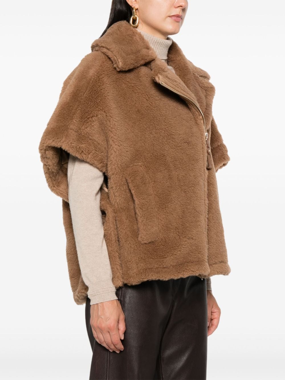 Shop Max Mara Newmanto Shearling Jacket In Brown