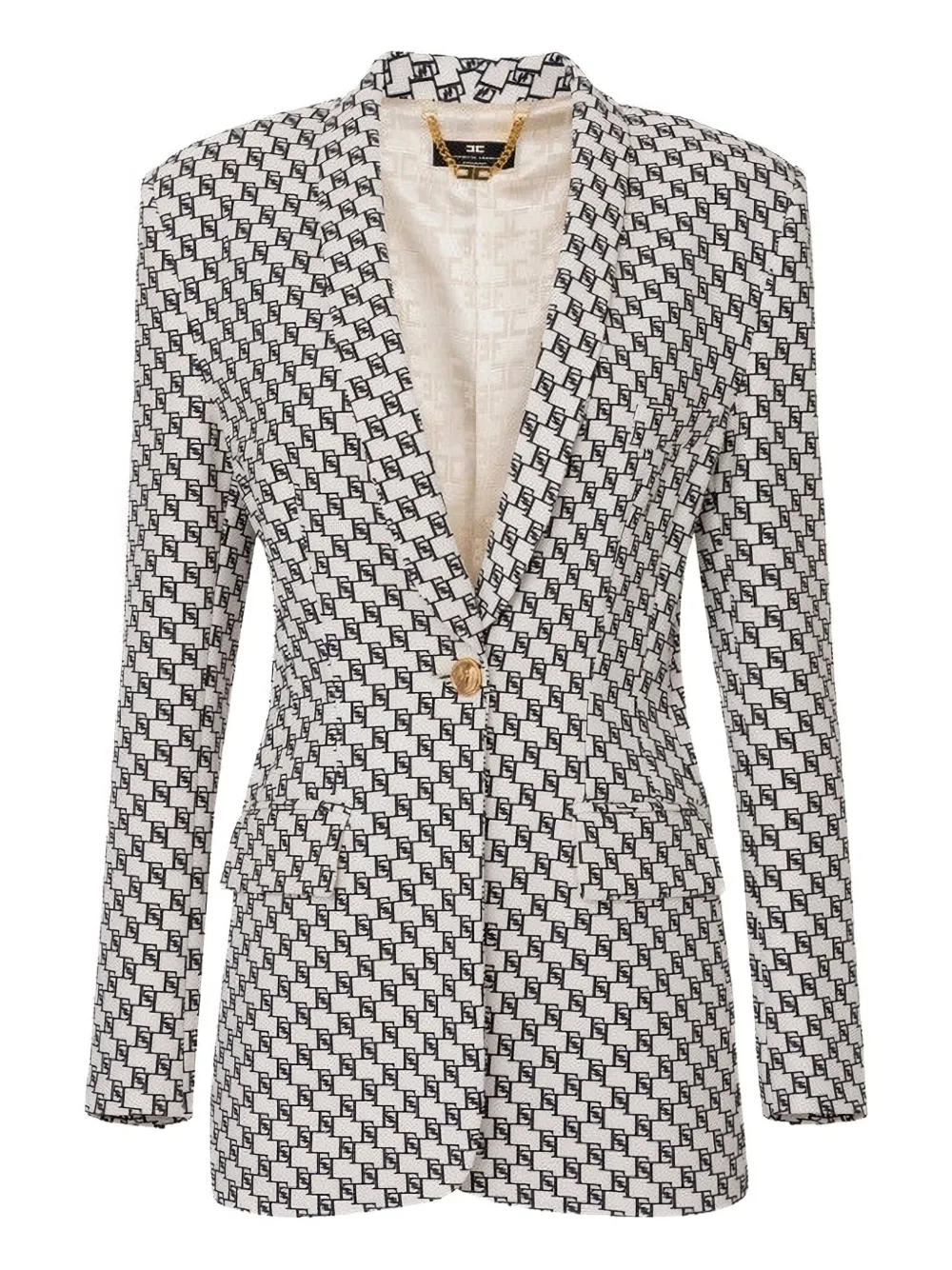 Elisabetta Franchi Logo-print Blazer In Multi