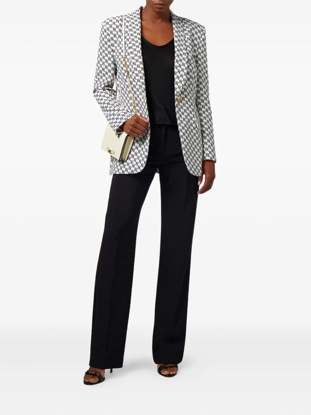 Elisabetta Franchi Logo-print Blazer In Multi
