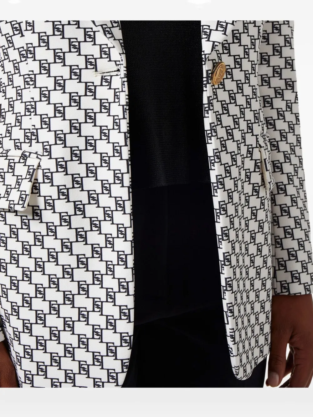 Elisabetta Franchi Logo-print Blazer In Multi