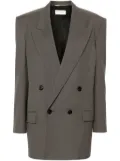 Saint Laurent wool peak-lapels blazer - Grey