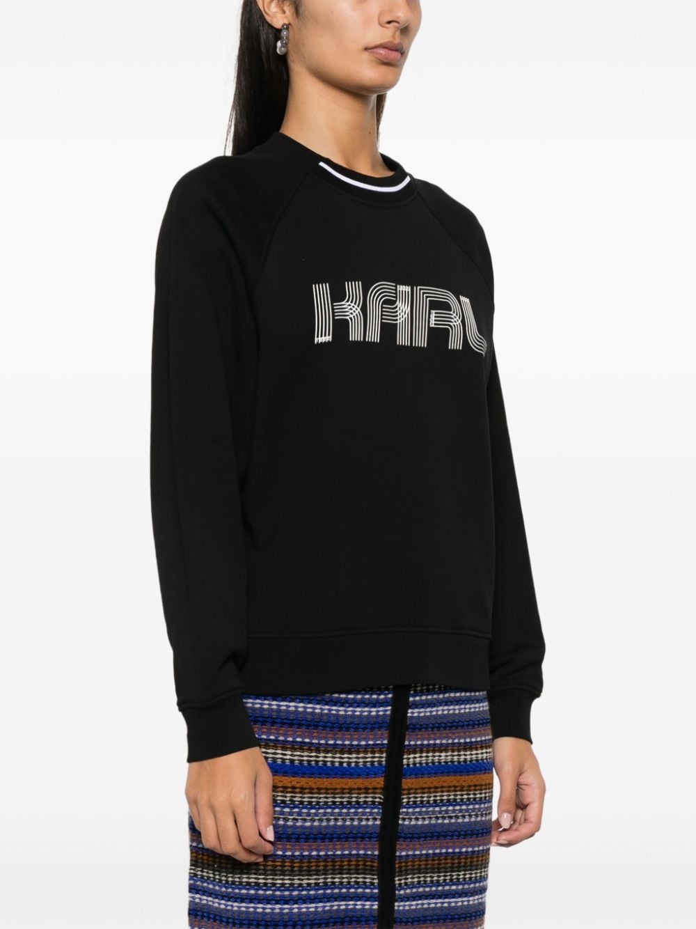 Shop Karl Lagerfeld Logo-appliqué Sweatshirt In Black