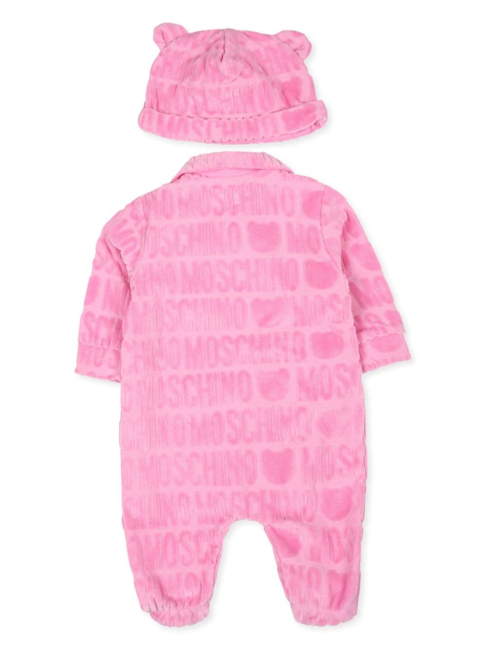 Moschino Kids logo-jacquard terry-cloth pajama set - Roze