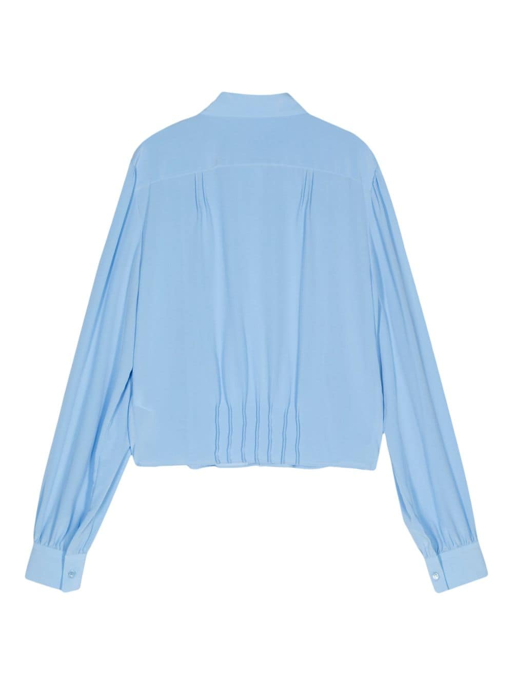 Ermanno Scervino Cropped geplooide blouse - Blauw