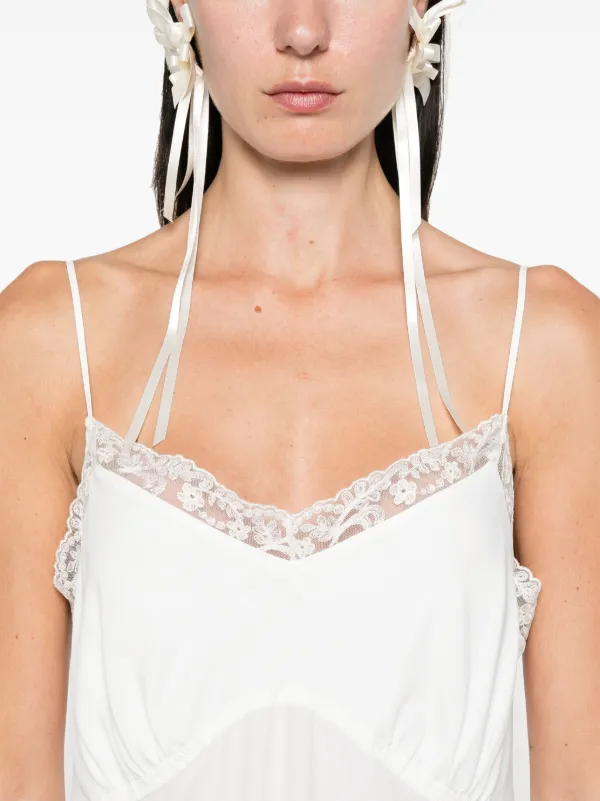 Simone Rocha Lace-trim Midi Dress - White