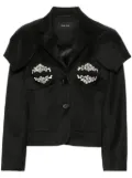 Simone Rocha crystal-embellished fitted jacket - Grey