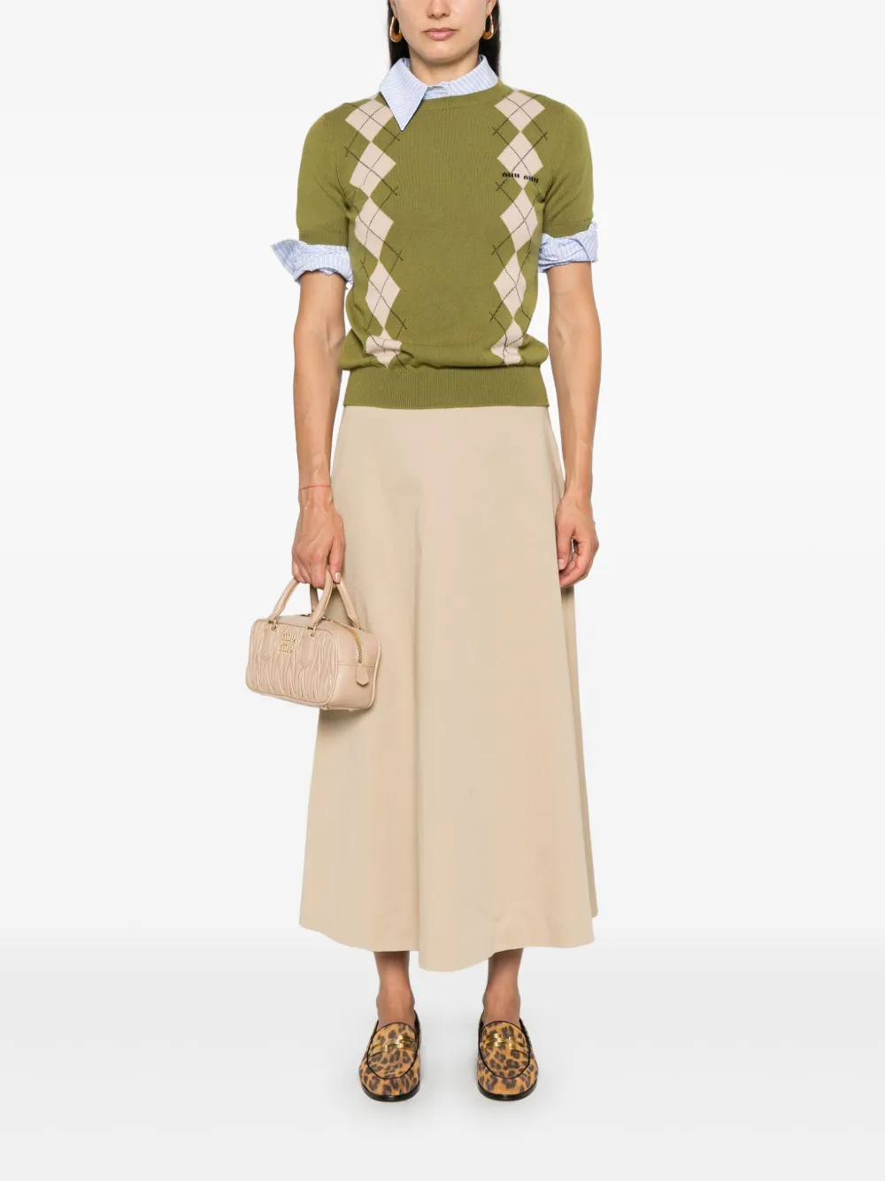 Miu Miu Top met argyle intarsia - Groen