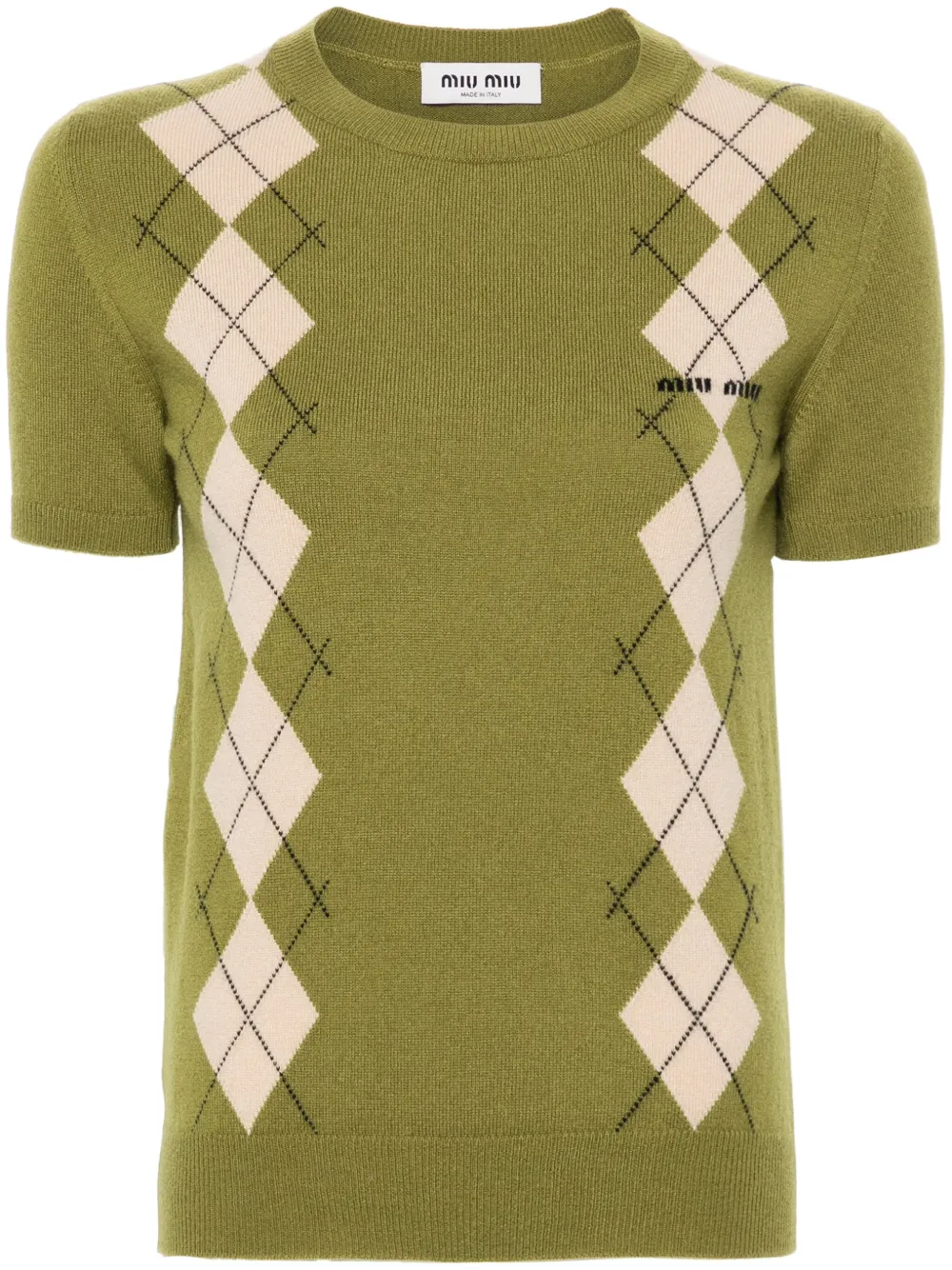 Miu Miu argyle-intarsia top Women