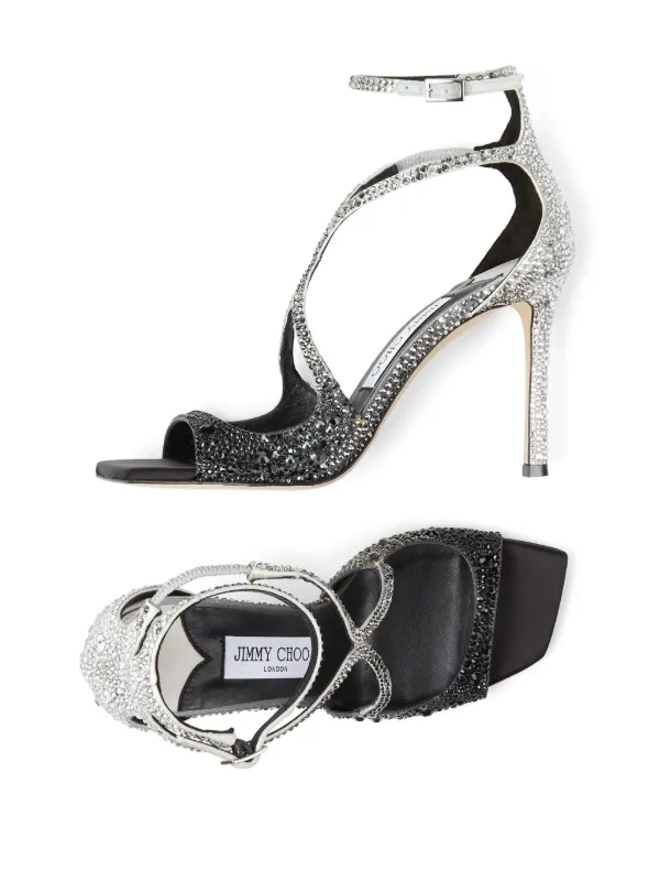 セールでお得！★JIMMY CHOO★AZIA 95 サンダル ブラック Jimmy Choo Azia 95mm サンダル | ブラック | FARFETCH JP