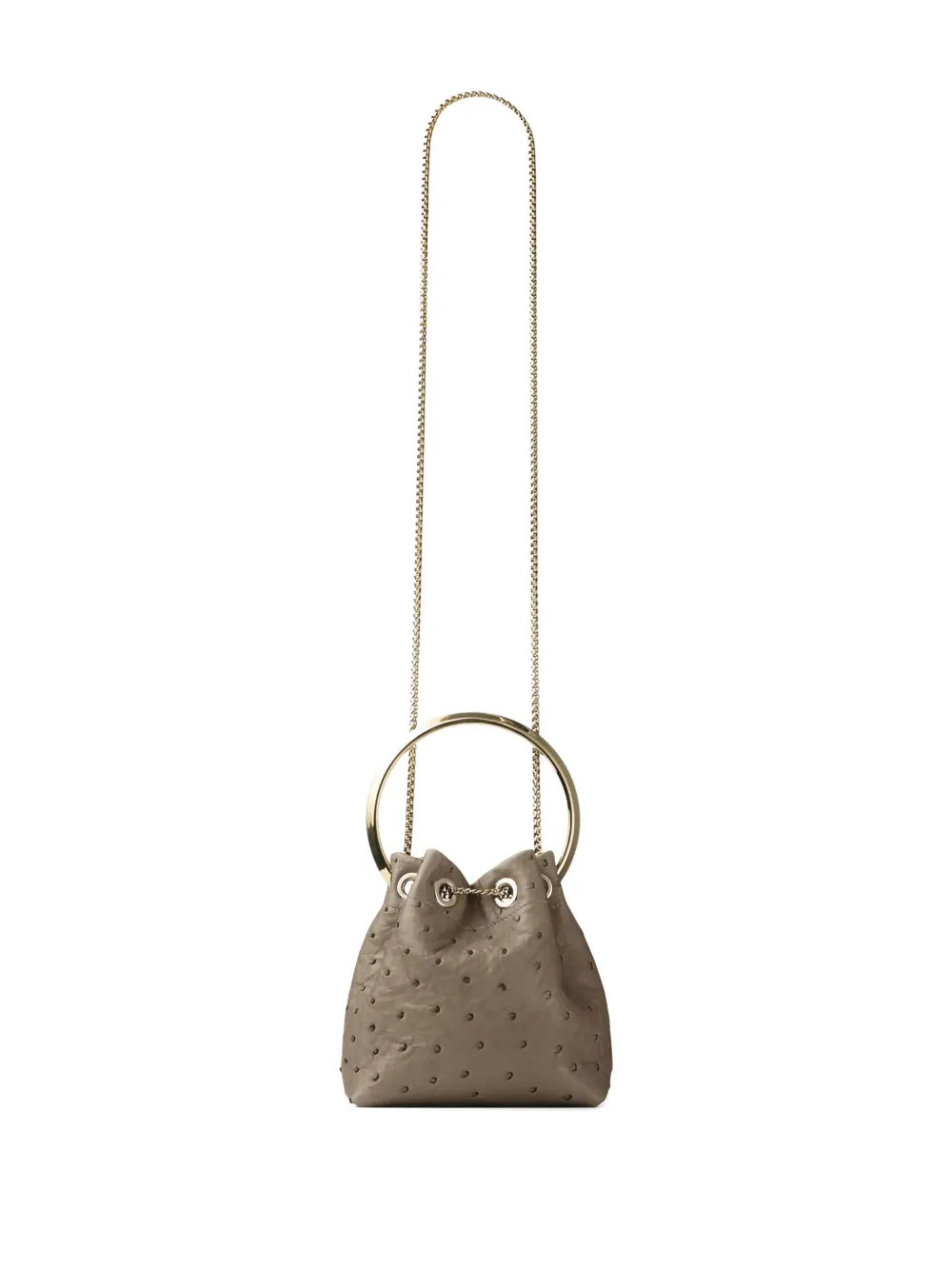 Jimmy Choo Bon Bon Ring-handle Bucket Bag In Brown
