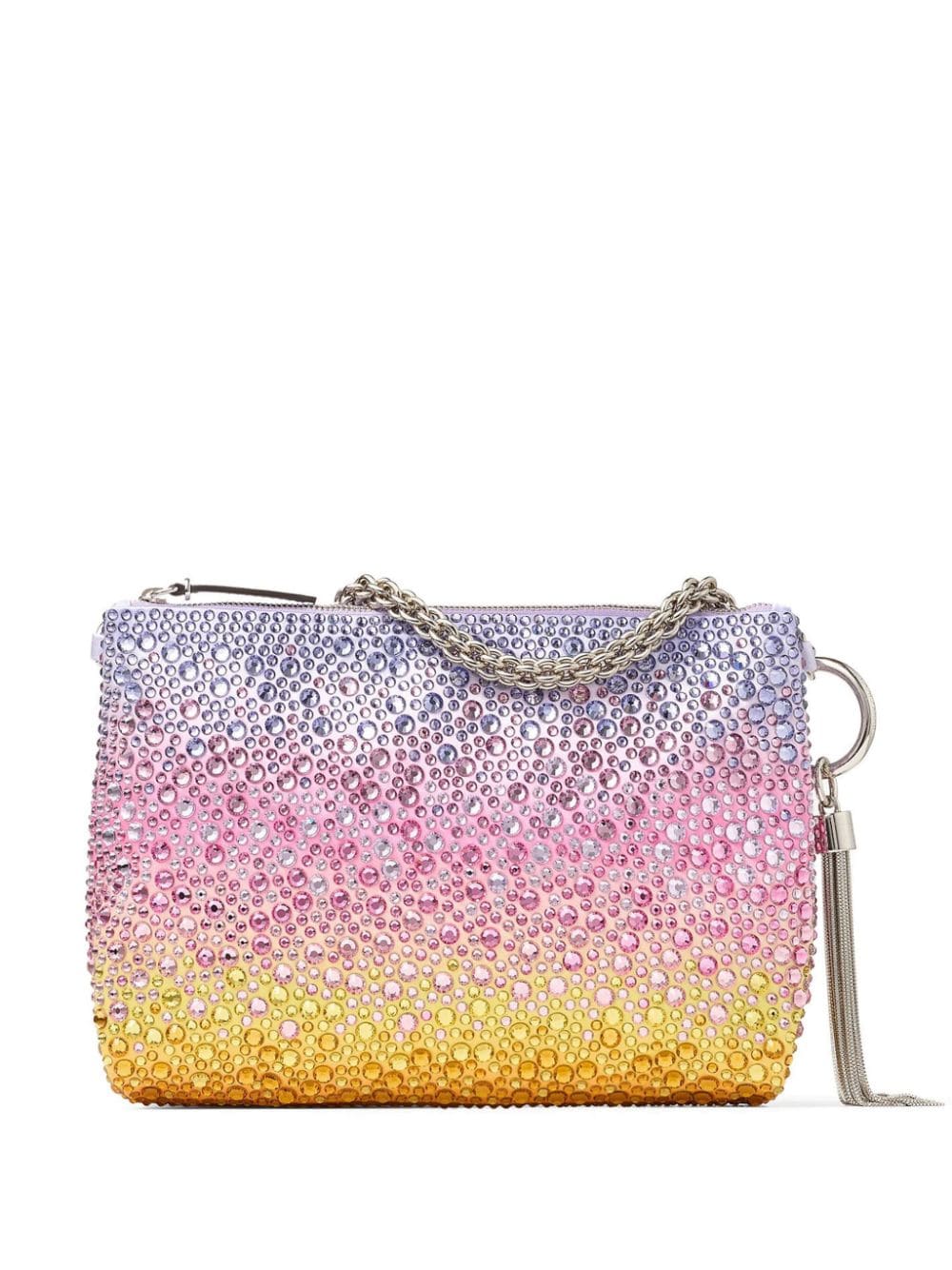 Shop Jimmy Choo Callie Crystal-embellished Clutch Bag In Pink