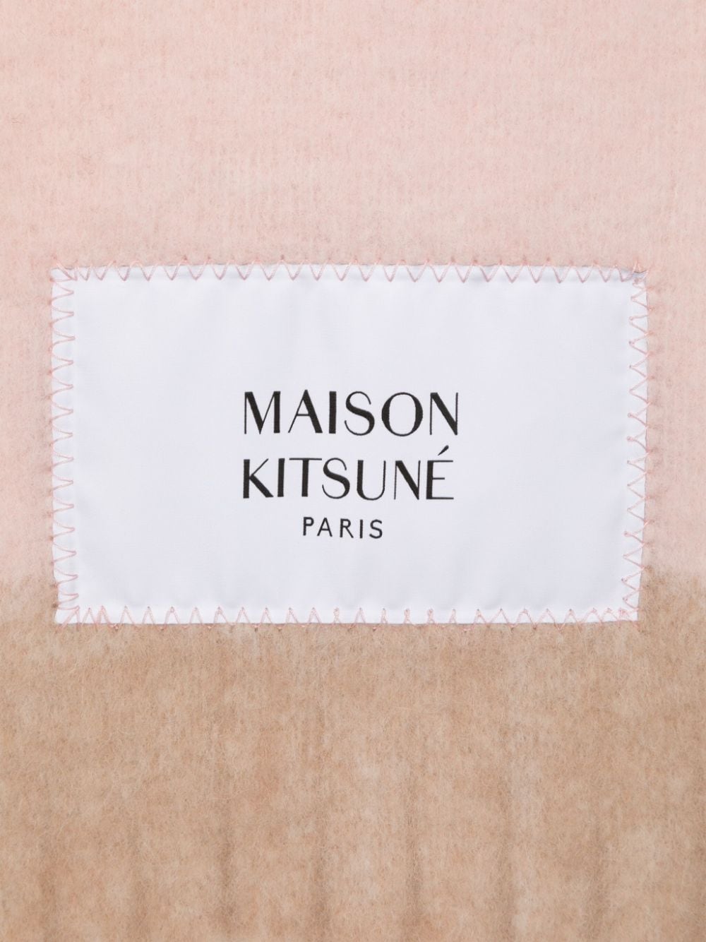 Shop Maison Kitsuné Striped Scarf In Pink