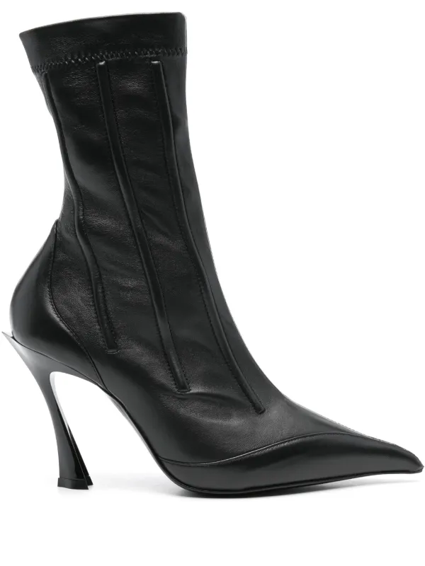 Mugler 95mm Seam-detail Boots in Black