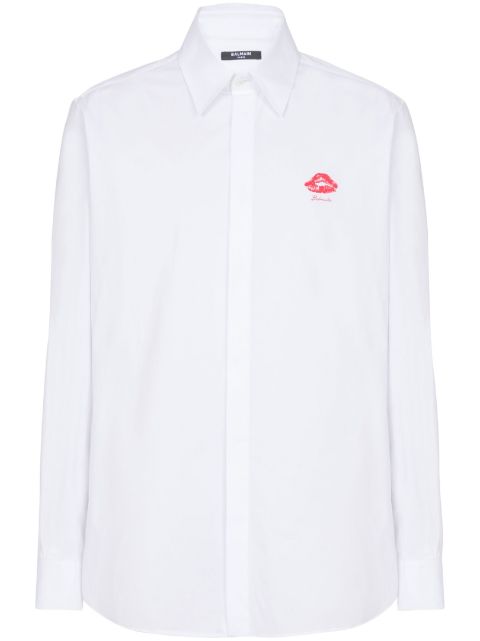 Balmain kiss logo-print poplin shirt Men