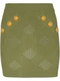 Balmain check-pattern miniskirt - Green