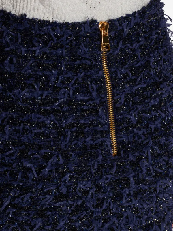 Balmain Tweed Mini Skirt | Blue | FARFETCH