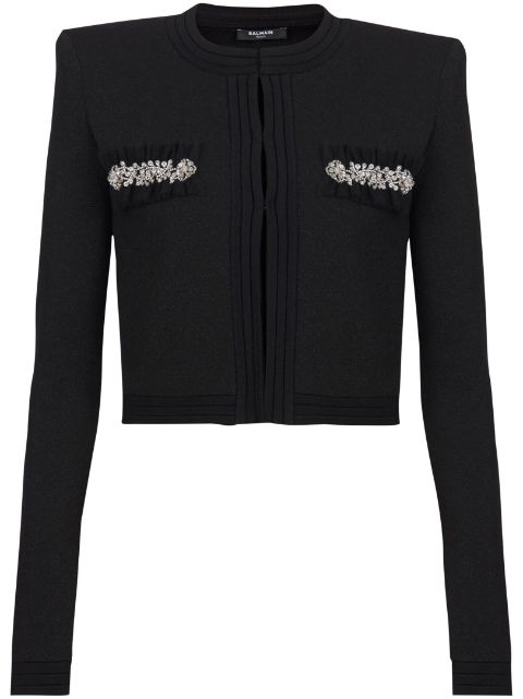 Balmain crystal-embellished cardigan Women