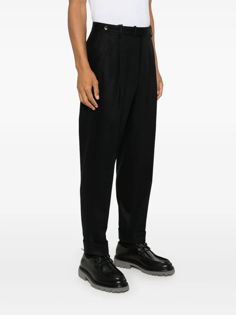 PT Torino Broek met geperste plooi Zwart