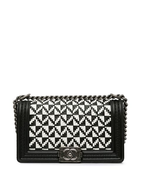 CHANEL 2015-2016 Medium Woven Boy Flap shoulder bag Women