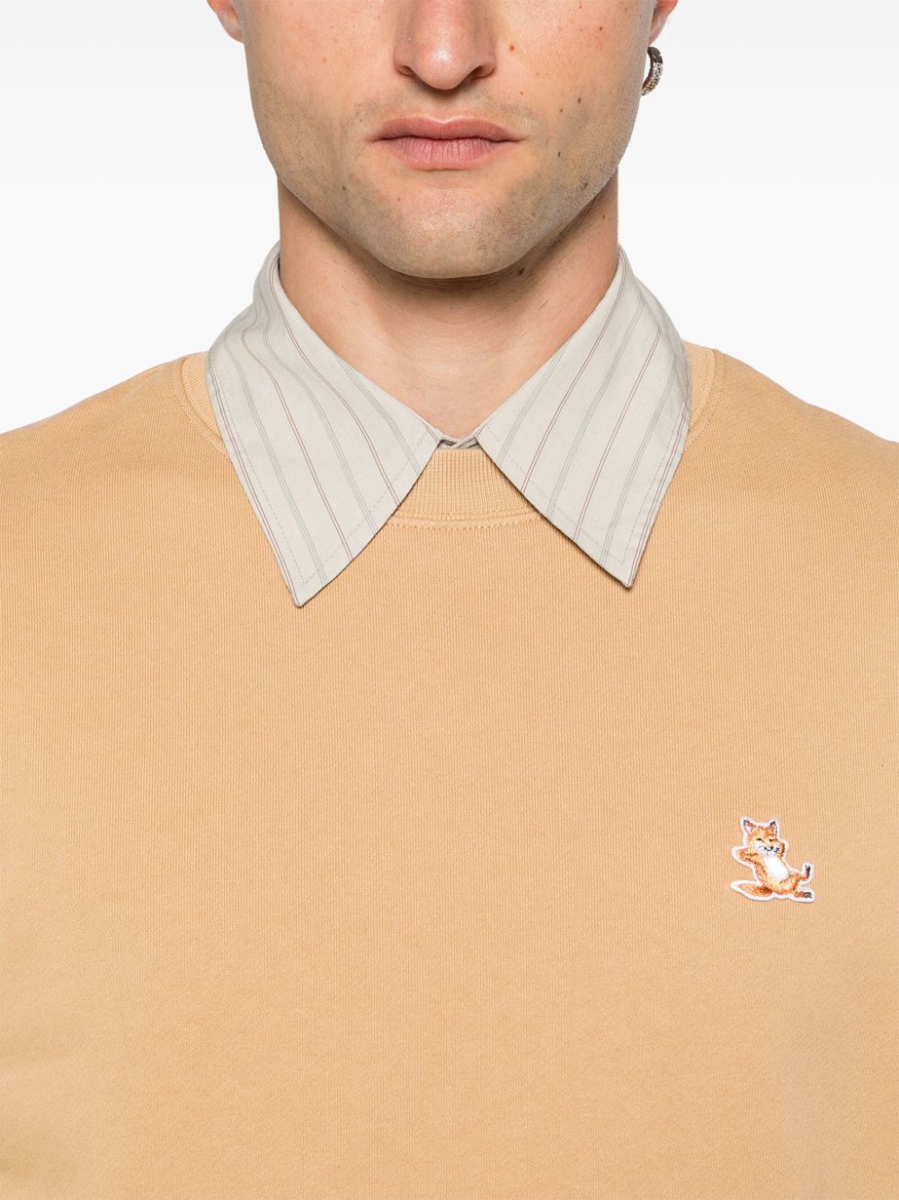 Shop Maison Kitsuné Chillax-patch Sweatshirt In Neutrals