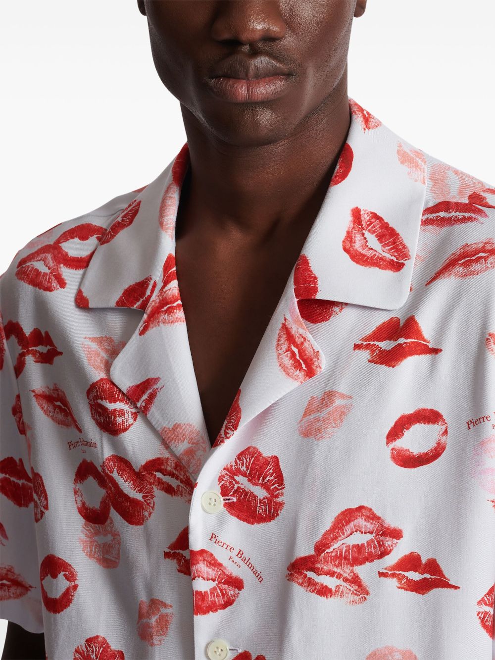 Balmain kiss-print pyjama shirt Men