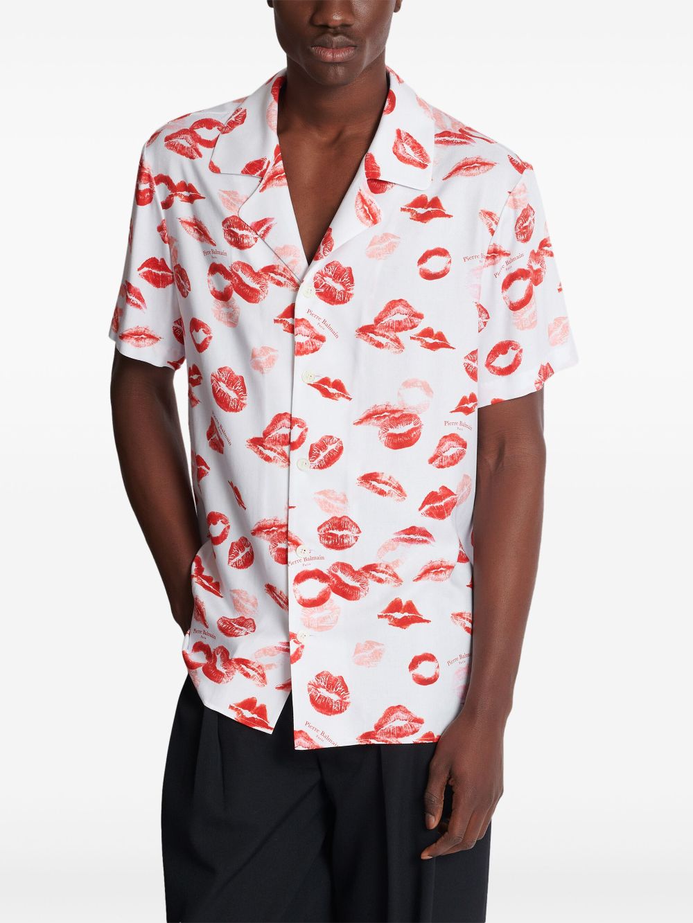 Balmain kiss-print pyjama shirt Men