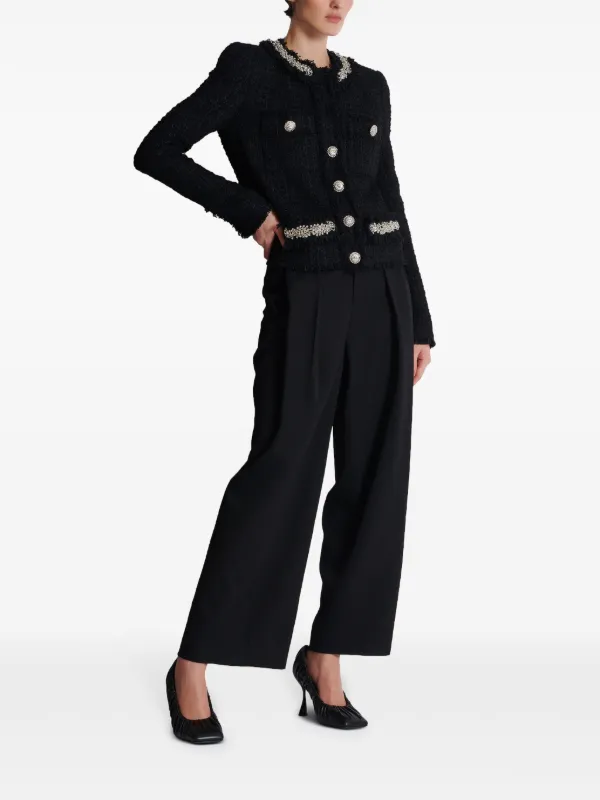 Balmain Embroidered Tweed Jacket | Black | FARFETCH