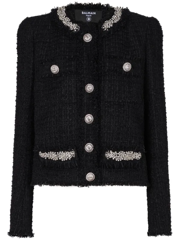 ジャケット BALMAIN Women Outer DF0SK457 PC64 EAW Black 24625198_54967552_600.jpg