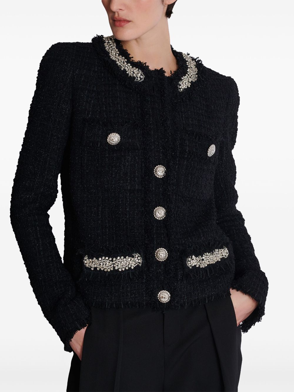 Balmain embroidered tweed jacket Women