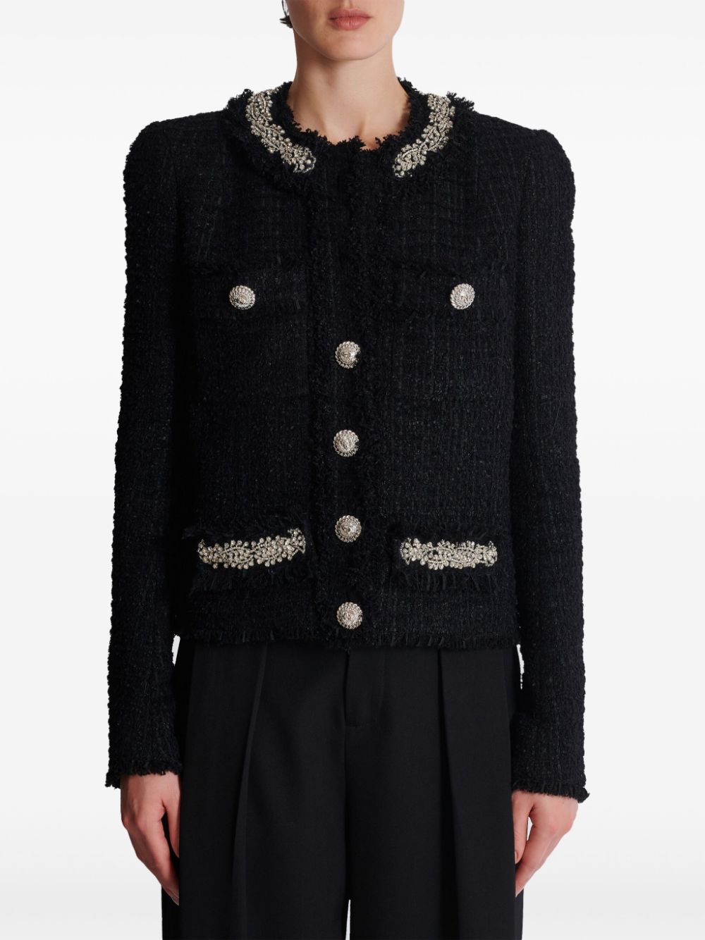 Balmain embroidered tweed jacket Women