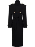 Balmain decorative-buttons trench coat - Black