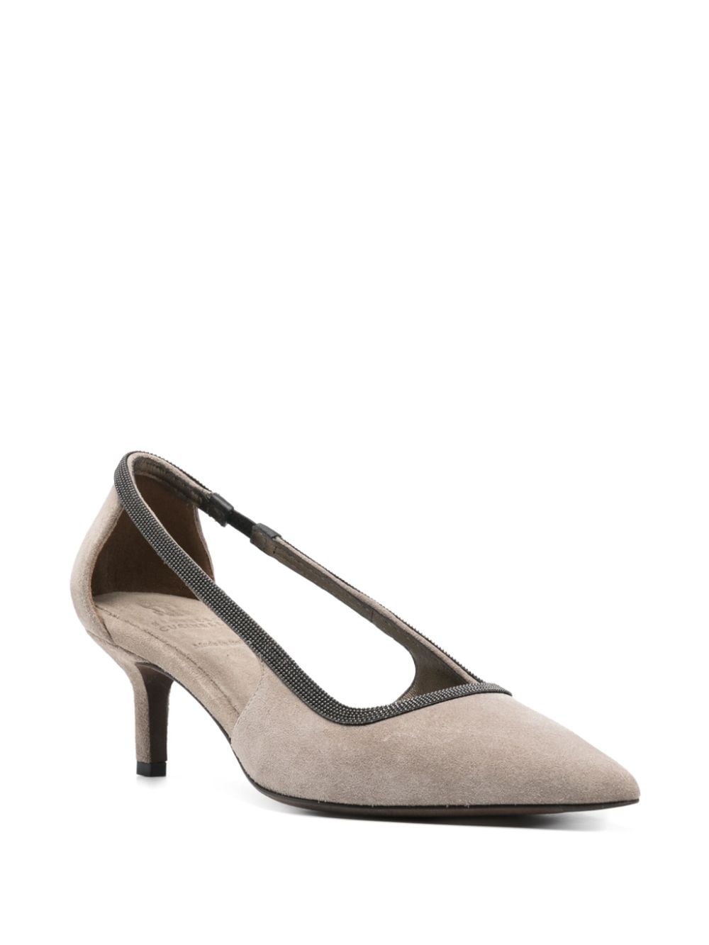 Shop Brunello Cucinelli 50mm City Pumps In Grey