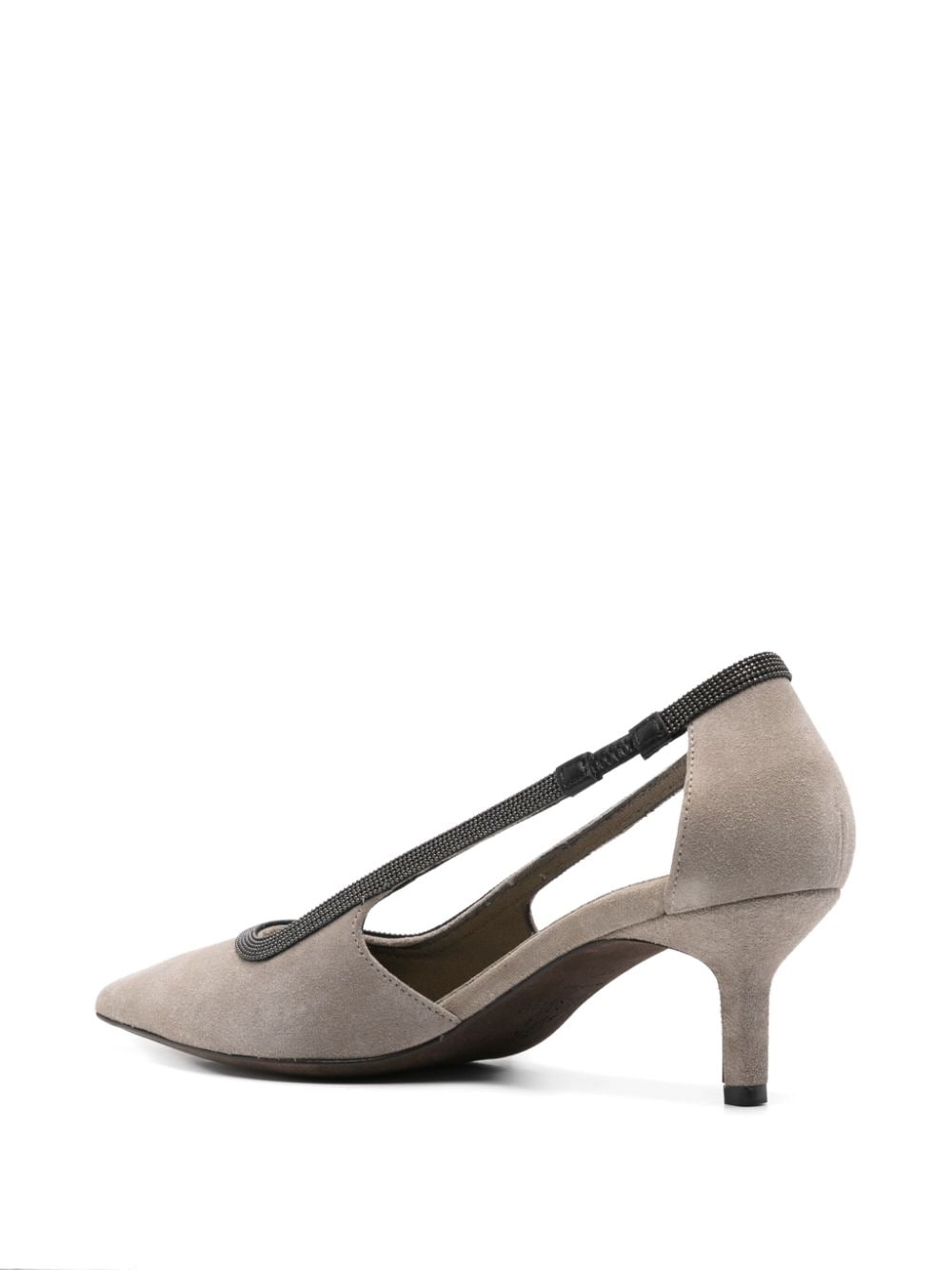 Shop Brunello Cucinelli 50mm City Pumps In Grey